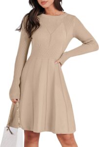 ANRABESS Women Midi Sweater Dress For Casual Day Out